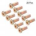 Uxcell M8x20mm Furniture Screw Hex Socket Machine Screws Zinc Plated Fasteners Bolts Full Thread Carbon Steel 20pcs