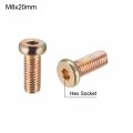 Uxcell M8x20mm Furniture Screw Hex Socket Machine Screws Zinc Plated Fasteners Bolts Full Thread Carbon Steel 20pcs