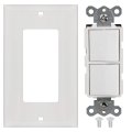 Baomain Duplex Rocker Switch With Wallplate Commercial Grade 15 Amp 120 Volt Ul Cul White Pack Of 3
