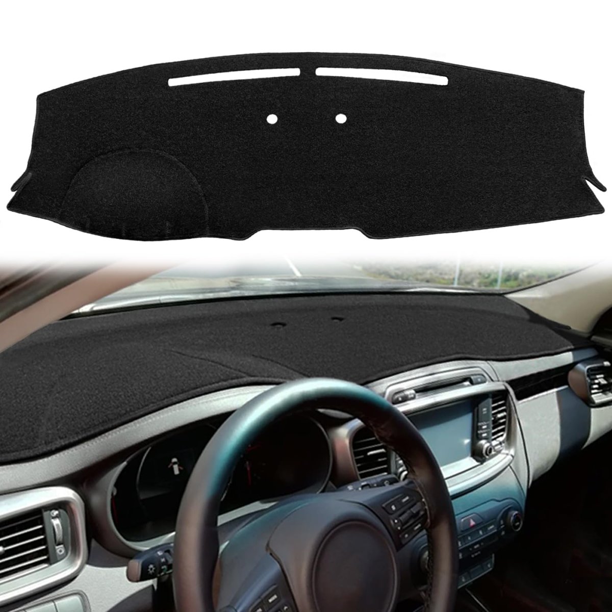 Custom Fit Dash Cover Mat For Kia Sorento With Sensors Black Polyester Dashboard Pad Carpet J242
