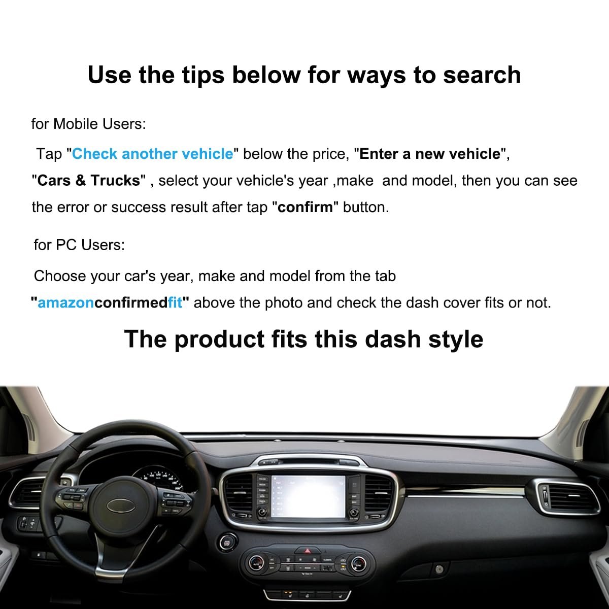 Custom Fit Dash Cover Mat For Kia Sorento With Sensors Black Polyester Dashboard Pad Carpet J242