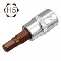 Uxcell 2pcs 1 4 Drive X H5 5mm Hex Bit Socket S2 Steel Bits Cr-v Sockets 5 Length Use With Ratchet Wrench Slide Bar Extension