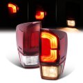 Pair Tail Lights For 2016 2023 Toyota Tacoma Clear Red Lens Black Housing Rear Lamp With Bulbs Replacement Mo 3441 To2801198 