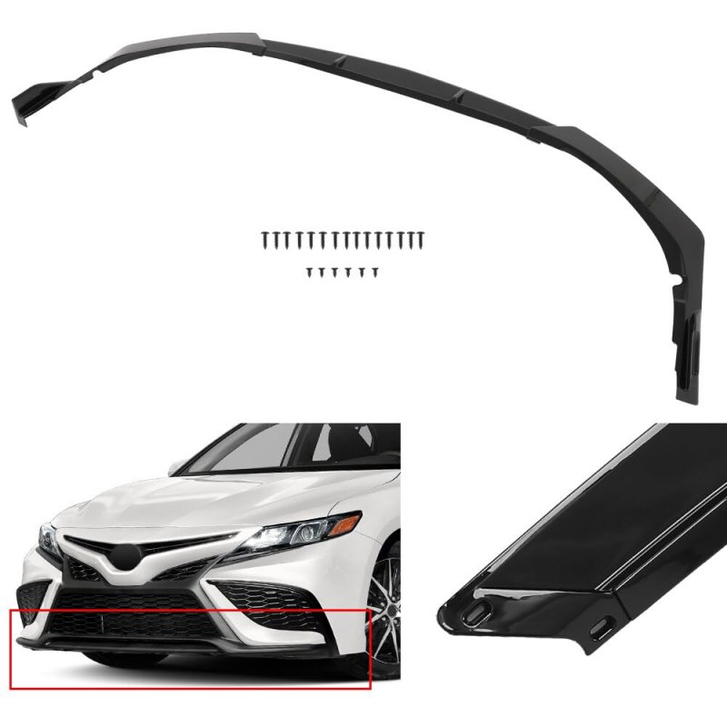3pcs Glossy Black Front Bumper Lip For 0 2021 Toyota Camry