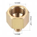 Uxcell Brass Pipe Fitting 1 4 Sae Flare Male 2 Female Thread Tube Adapter Connector For Air Conditioner Refrigeration 2pcs