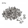 Uxcell 20 Pack Cage Nuts And Screws M5x20mm Carbon Steel Nickel Plated For Server Rack Cabinet