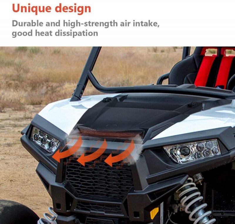 Utv Turbo Hood Scoop Air Intake Kit For Polaris Rzr Xp 1000 1000s And 900 Impact Resistant Abs Material Black Custom Style