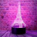 Cartoon Romantic Eiffel Tower In Paris France Fashion Style 3d Optical Illusion Led Bedroom Decor Table Lamp With Remote 7 