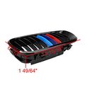 2x Glossy Black M-color Painted Front Lh Rh Kidney Grille Grill For 02-04 Bmw E46 4-dr Sedan 320i 325i 325xi 330i 330xi