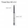Uxcell M2 X 0 4 Spiral Point Threading Tap H2 Tolerance High Speed Steel Ticn Coated Round Shank With Square End Metric Screw