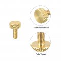 Uxcell 5pcs Brass Knurled Thumb Screws M3x8mm Flat Grip Bolt Knobs Fasteners For Electronic Mechanical