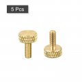 Uxcell 5pcs Brass Knurled Thumb Screws M3x8mm Flat Grip Bolt Knobs Fasteners For Electronic Mechanical