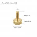 Uxcell 5pcs Brass Knurled Thumb Screws M3x8mm Flat Grip Bolt Knobs Fasteners For Electronic Mechanical