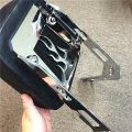Hongk- Flame Fire Style Backrest Sissy Bar With Leather Pad Compatible Vtx 1300c 1800c 1986-2012 Chrome B01dq065sq