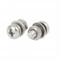 Uxcell M4x10mm 304 Stainless Steel Phillips Pan Head Bolt Screw Nut W Washer 40 Sets