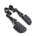 Hk Group Motorcycle Black Short Angled Adjustable Dually Highway P-clamps Large Footpeg Footrest For V-star Roadstar Suzuki