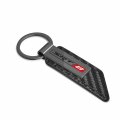 Ipick Image Compatible With Srt-8 Logo Gunmetal Black Gray Metal Plate Carbon Fiber Texture Leather Key Chain
