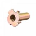 Uxcell M8x26mm T-nuts 4 Pronged Tee Nut Carbon Steel Threaded Inserts For Wood 24pcs
