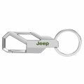 Ipick Image Compatible With Jeep In Green Silver Carabiner-style Snap Hook Metal Key Chain