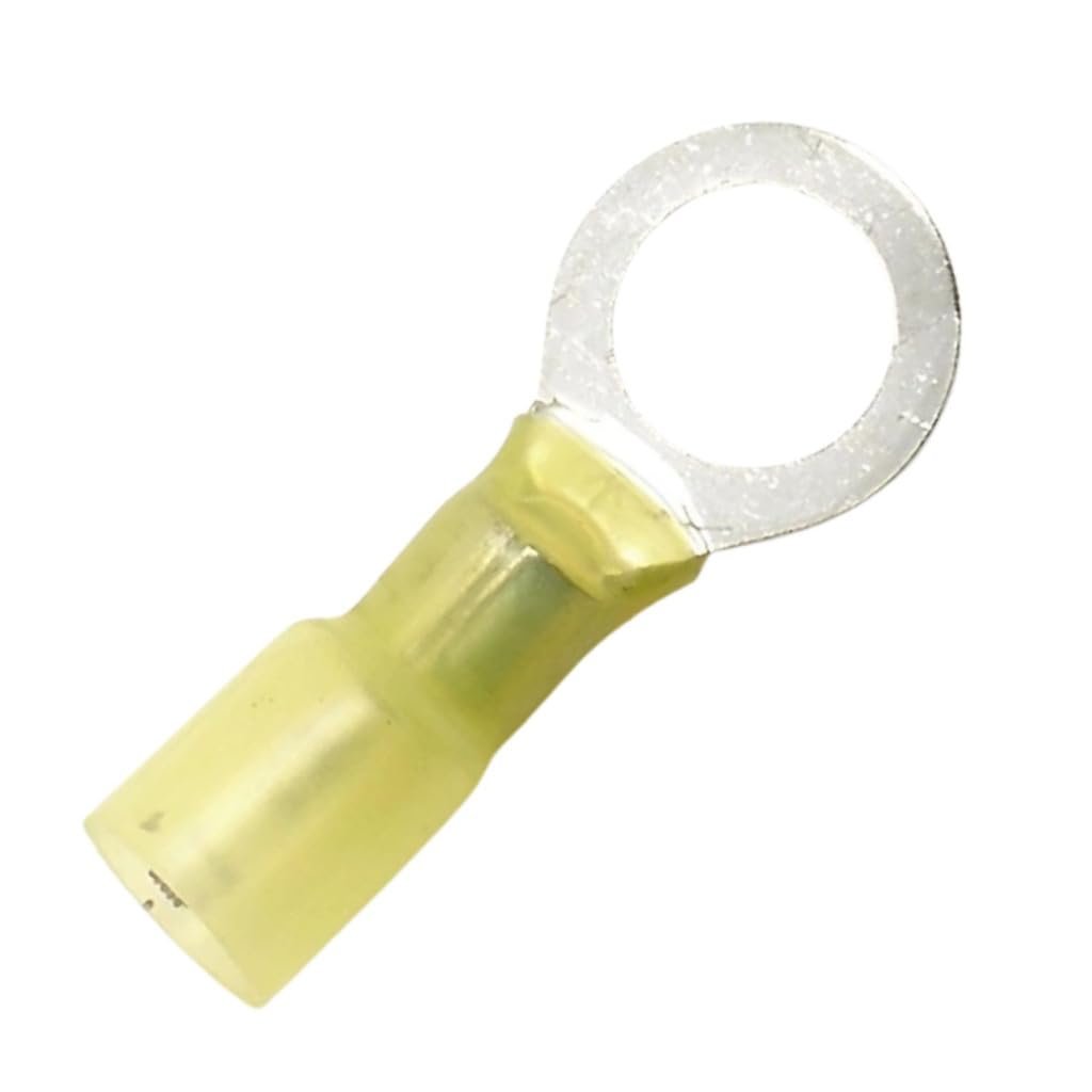 Heat Shrink Ring Terminals 3 8 In Stud Size Yellow 12 10 Ga Gauge Multiple Wall Polyolefin Adhesive Lined Tubing