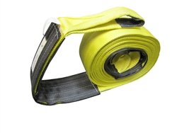 3 X 50 Ft Single Ply Recovery Strap With Wear Pad In Loops And On Body