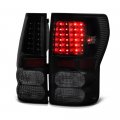 Black Smoke Led Tail Light Housing Lamp Assembly For 2007-2013 Toyota Tundra Driver And Passenger Side Replacement Pair 