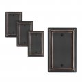Dewenwils 4-pack Blank Wallplates Aged Bronze Outlet Cover Metal 