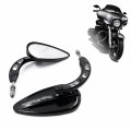 Httmt- Black Classic Teardrop Skull End With H-d Logo Racing Mirrors For H-d Street Glide Road P N Mt395b-bk 