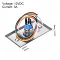 Uxcell Push Button Switch Door Open Access Control With Led Indicator Stainless Steel Panel 86mmx50mm Dc 12v 3a Silver Tone