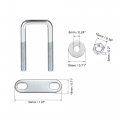 Uxcell Square U-bolts 3 4 20mm Inner Width Carbon Steel M6 With Nuts Frame Plate Round Washers