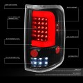 Auto Dynasty Pair Of Black Clear Lens 3d Led Stripe Bar Tail Lights Brake Reverse Lamps Compatible With Ford F-150 04 05 06 07