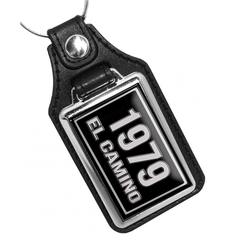 Classic El Camino Car Key Chain For 1979 Models Faux Leather Rectangular Keychain With Metal Split Ring Unisex Gift Accessory 3