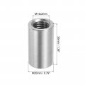 Uxcell 4pcs M14 Round Connector Nuts 304 Stainless Steel Coupling 35mm 1 38 Length Sleeve Rod Bar Stud Nut For Bracket
