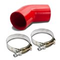 3 25 Inches To 45 Degree Elbow 4-ply Turbo Intake Intercooler Piping Silicone Coupler Hose T-clamp Red 