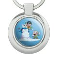 Robin And Riddler Snowball Fight Keychain Round Chrome Plated Metal Batman Official Product Onesize