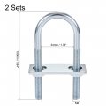 Uxcell Round U-bolts 2 Sets 1 34 34mm Inner Width 100mm Length Steel M8 With Nut Plate