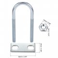 Uxcell Round U-bolts 2 Sets 1 34 34mm Inner Width 100mm Length Steel M8 With Nut Plate