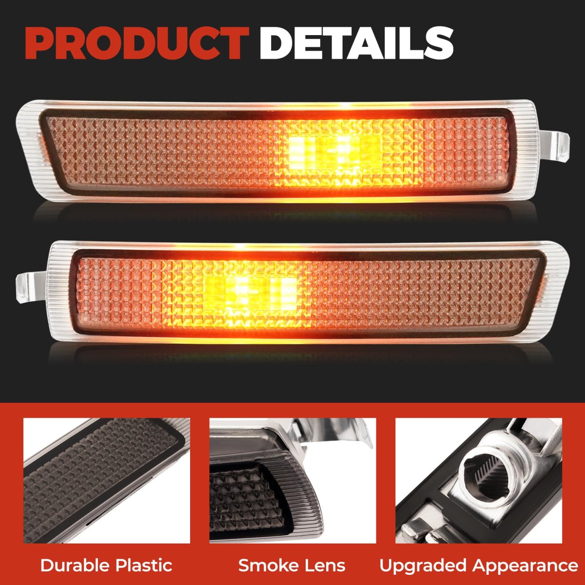 Front Bumper Side Marker Signal Lamp For 1996-2002 Bmw E37 Z3 Roadster Coupe M Smoke Lens Halogen Lights With Bulbs Mo-5269 2