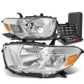 Auto Dynasty Chrome Housing Amber Corner Headlight Lamps Tool Kit For Highlander Xu40 08-10 