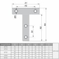 Mromax 15 Pcs T-shaped Repair Plate 57 X 1 304 Stainless Steel Brushed Surface Plane Connection Angle Bracket Gusset