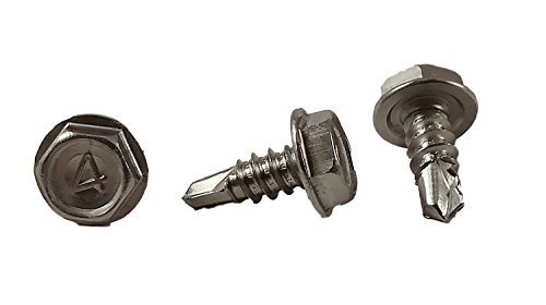 Stainless 10 X 2 Hex Washer Head Self Drilling Sheet Metal Tek Screws With Drill Point To Lengths In Listing0 Pieces 1 Inch