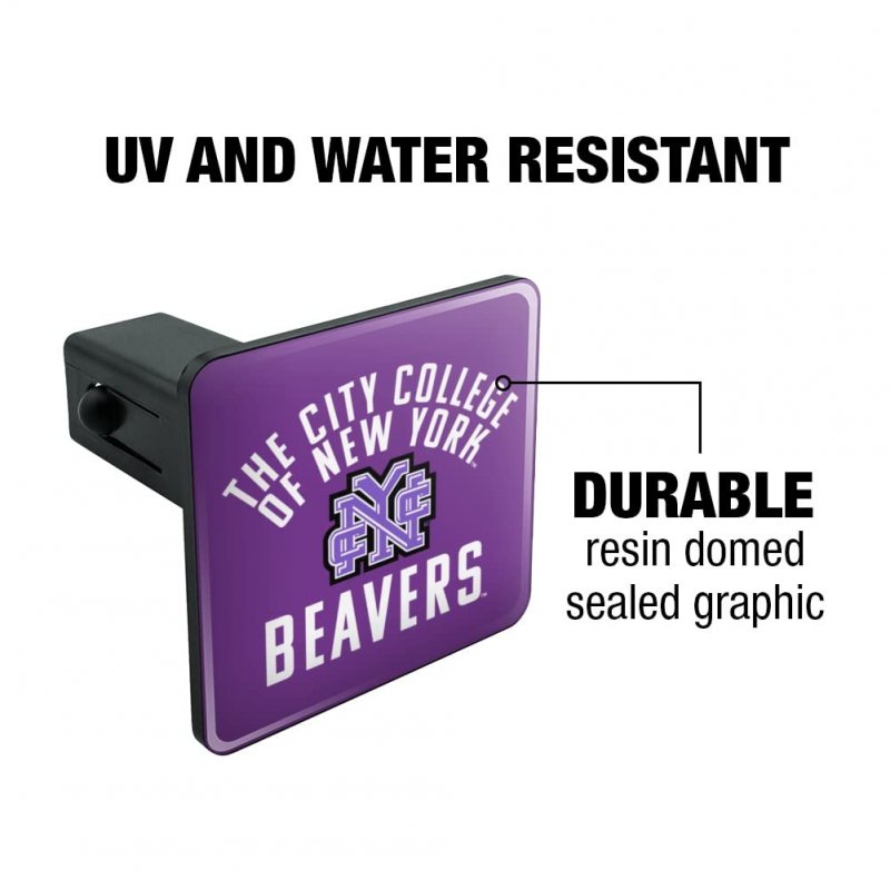 City College Of New York Beavers Logo Tow Trailer Hitch Cover Plug Insert 1 25 In Receiver Durable Plastic Uv Resistant Design