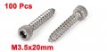 Uxcell 100 Pcs M3 5x20mm Stainless Steel Hex Socket Cap Head Self Tapping Screws
