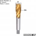 Burkit M24 X 1 5 Spiral Flute Tap Hss Titanium Coated Plug Threading