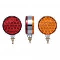4pcs Double Face Red-amber 48-led Pedestal Lights Smoke Lens 12-led Red Brake Tail Lamps Grommet Plugs Compatible With Semi