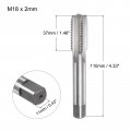 Uxcell Metric Machine Tap M18 X 2mm H2 High Speed Steel 4 Straight Flutes Screw Tapping Threading Machinist Repair Diy Tool