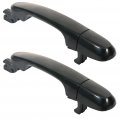 Door Handles Exterior Passenger Right Side Replacement Fit 2005-2010 For Sportage Outside Smooth Black 2pcs 