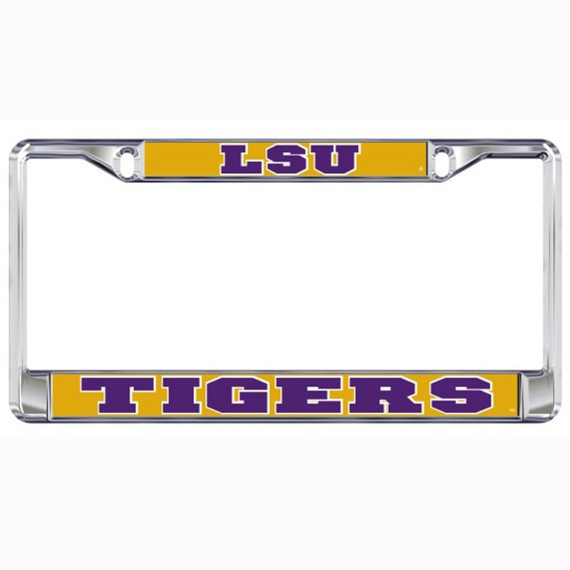 Lsu Tigers Domed Metal License Plate Frame