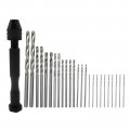 Premium Pin Vise Hand Drill Bits 26 Pcs Mini Twist Set Precision Rotary Tool For Wood Manual Work Diy Jewelry Assembling Model 