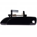 Door Handle Exterior Front Driver Left Side Replacement Fit 2001-2005 For Honda Civic Outside Smooth Black 